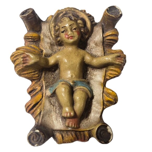 Vintage Baby Jesus Manger Nativity Figurine Christmas Decoration Figure - Picture 13 of 16